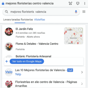 ejemplo de informacion en GBP