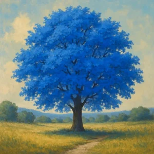 Arbol azul hecho con IA
