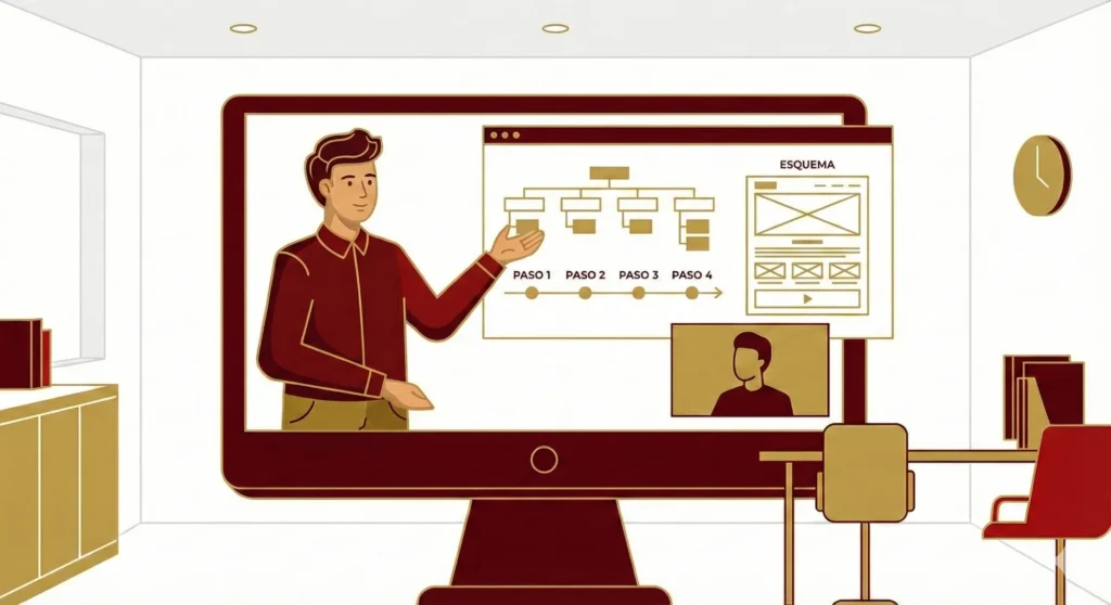 Presentación de propuesta personalizada de diseño web al cliente.