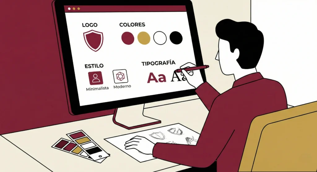 Formulario de recopilación de contenido, colores y logotipo para el diseño.